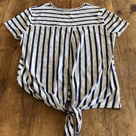 J. By J.Crew Striped Back Knot Top Size L - Picture 3 of 5